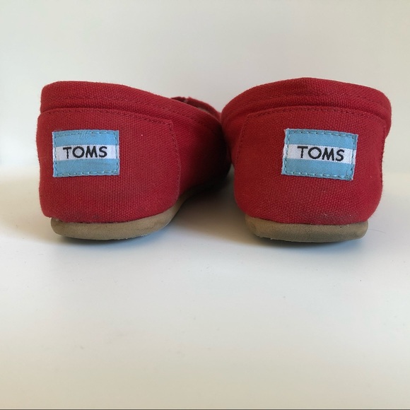 Toms Red Canvas Women's Classics - Picture 5 of 8